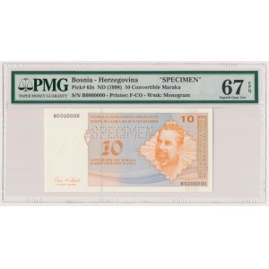 Bosnia and Herzegovina, 10 Convertible Maraka (1998), Croatian issue SPECIMEN