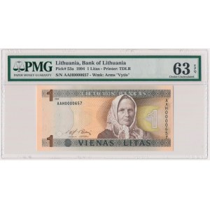 Lithuania, 1 Litas 1994 - low number