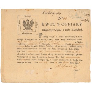 Kwit, Dziesięcina z Dóbr Ziemskich 1791 r.