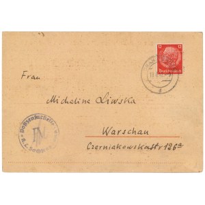 ORANIENBURG Obóz koncentracyjny, korespondencja z obozu 04.1942