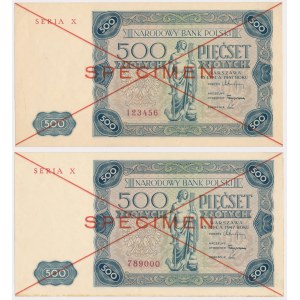 500 złotych 1947 - SPECIMEN - komplet (2szt)