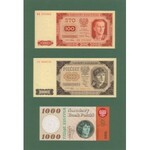 Banknoty emisji 1948-65 w folderze NBP (6szt)