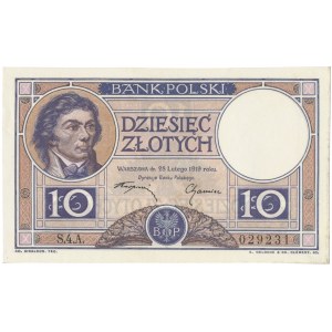 10 złotych 1919 - S.4.A. - fioletowa klauzula