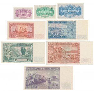 Londyn, Komplet banknotów emigracyjnych 1-500 złotych 1939 (8 sztuk)