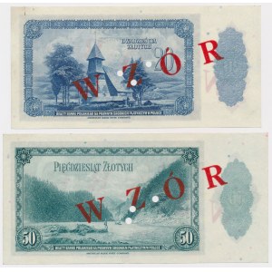 ABNCo, 20 i 50 złotych 1939 - SPECIMEN/WZÓR (2szt)