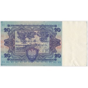 10 złotych 1928 - druk próbny bez serii i numeracji