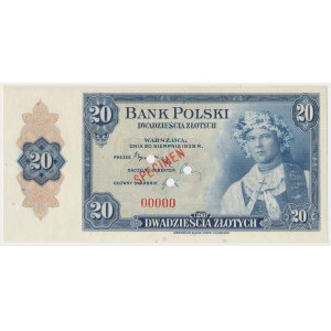 ABNCo, 20 złotych 1939 - SPECIMEN - 00000