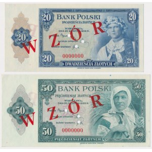 ABNCo, 20 i 50 złotych 1939 - WZÓR (2szt)