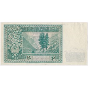 Londyn, 50 złotych 1939 - A 000000 - znak wodny od 500 złotych
