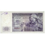 Londyn, 500 złotych 1939 - A 000000 - poddruk fioletowy - znak wodny od 20 złotych