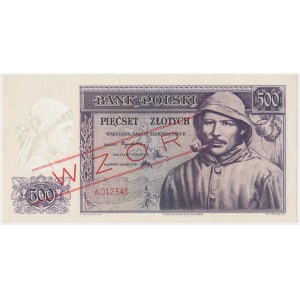 Londyn, 500 złotych 1939 - WZÓR - A 012345