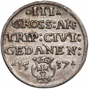 Zygmunt I Stary, Trojak Gdańsk 1537 - w czepcu