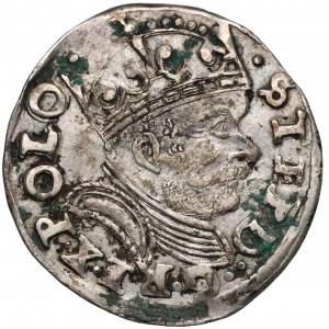 Stefan Batory, Trojak Poznań 1586 - haki z prawej