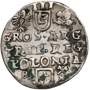 Stefan Batory, Trojak Poznań 1586 - haki z prawej