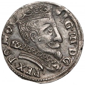 Zygmunt III Waza, Trojak Wilno 1598 - Chalecki - rurkowana kryza (RRR)