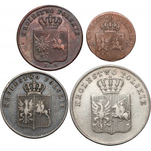 Powstanie Listopadowe, 3 grosze - 5 złotych 1831 KG (4szt)