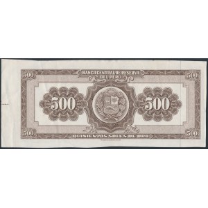 Peru, 500 soles de oro 1963 - nieukończony druk