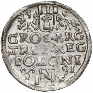 Zygmunt III Waza, Trojak Poznań 1591 - bardzo ładny