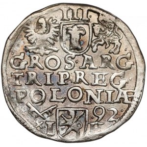Zygmunt III Waza, Trojak Poznań 1592 - szeroka twarz