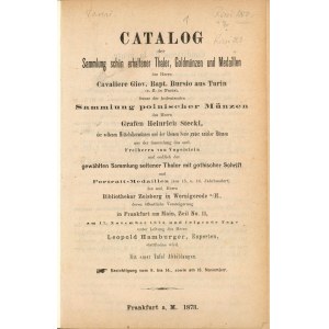 Stecki - katalog aukcji zbioru 1873 r. 