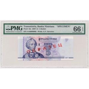 Naddniestrze, 5 rublei 2007 SPECIMEN