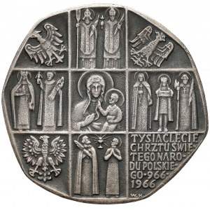 1966 r. Medal SREBRO 1000-lecie Chrztu Państwa Polskiego (Veritas)