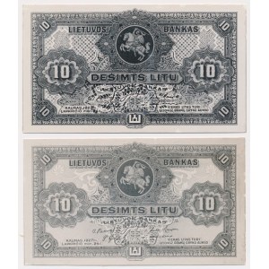 Lithuania, PHOTOGRAPHIC PROOF of UNISSUED 10 Litu 1927 (2 x face)