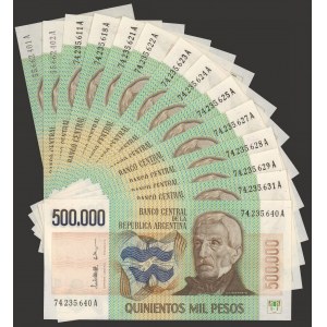 Argentyna, 500.000 pesos (1980-83) - zestaw (14szt)