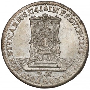 August III Sas, Dwugrosz wikariacki 1741 - b. ładny