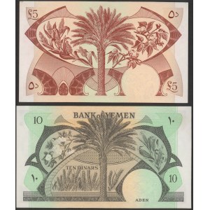 Yemen Democratic Republic, 5 & 10 Dinars (1965,1984) - set (2pcs)