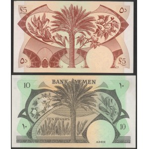Jemen, 5 dinars (1965) i 10 dinars (1984) - (2szt)