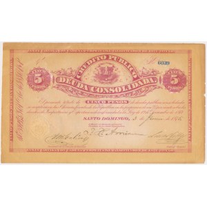 Dominican Republic, 5 Pesos 1875