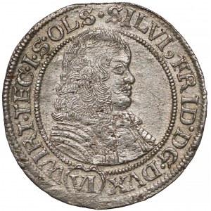 Śląsk, Sylwiusz Fryderyk, 6 krajcarów Oleśnica 1674 SP - SILVI