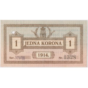 Lwów, 1 korona 1914 Ser.XVIII - skasowany, nr 4-cyfrowy