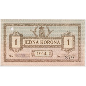 Lwów, 1 korona 1914 Ser.XVIII - skasowany, nr 3-cyfrowy