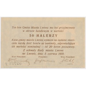 Lwów, 50 halerzy 1919 Ser.XVII