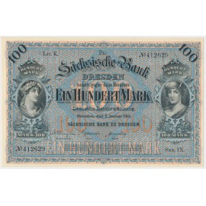Germany, Dresden, 100 Mark 1911