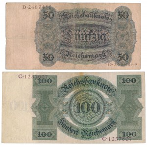 Deutschland, 50 und 100 Mark 1924 (2 Stücke)