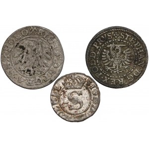 Zygmunt I i III, Stefan Batory, Szelągi 1540, 1579 i 1623 (3szt)