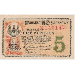 Częstochowa, 5 kopiejek 1916 - 6 cyfr