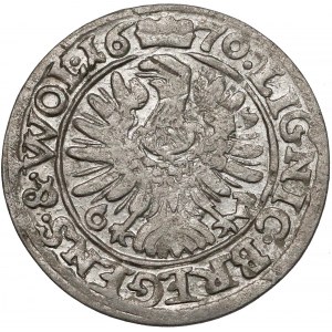 Śląsk, Chrystian Wołowski, 3 krajcary Brzeg 1670 CB