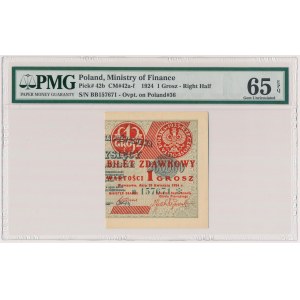 1 grosz 1924 - BB❉ - prawa połowa 