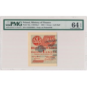 1 grosz 1924 - AX - lewa połowa 