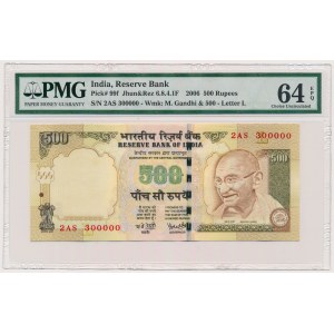 Indie, 500 rupees 2006 - 2AS 300000 - litera L