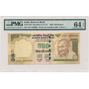 Indie, 500 Rupees 2006 - 4AN 200000 - letter E