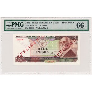 Cuba, 10 Pesos 1991 SPECIMEN
