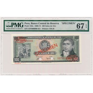 Peru, 100 soles de oro 1973 SPECIMEN No.021