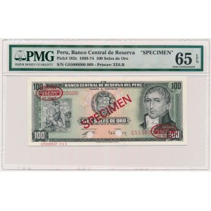 Peru, 100 soles de oro 1969 SPECIMEN No.009