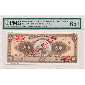 Peru, 500 Soles de Oro 1962 SPECIMEN No.6