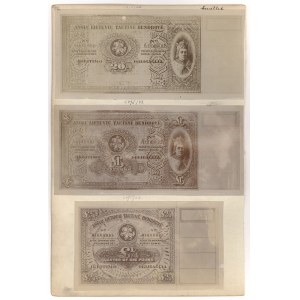 Lithuania, PHOTOGRAPHIC PROOF of TREASURY BOND 1/4 & 1 Pound & 20 Shillings c.1922 (2x face & back)